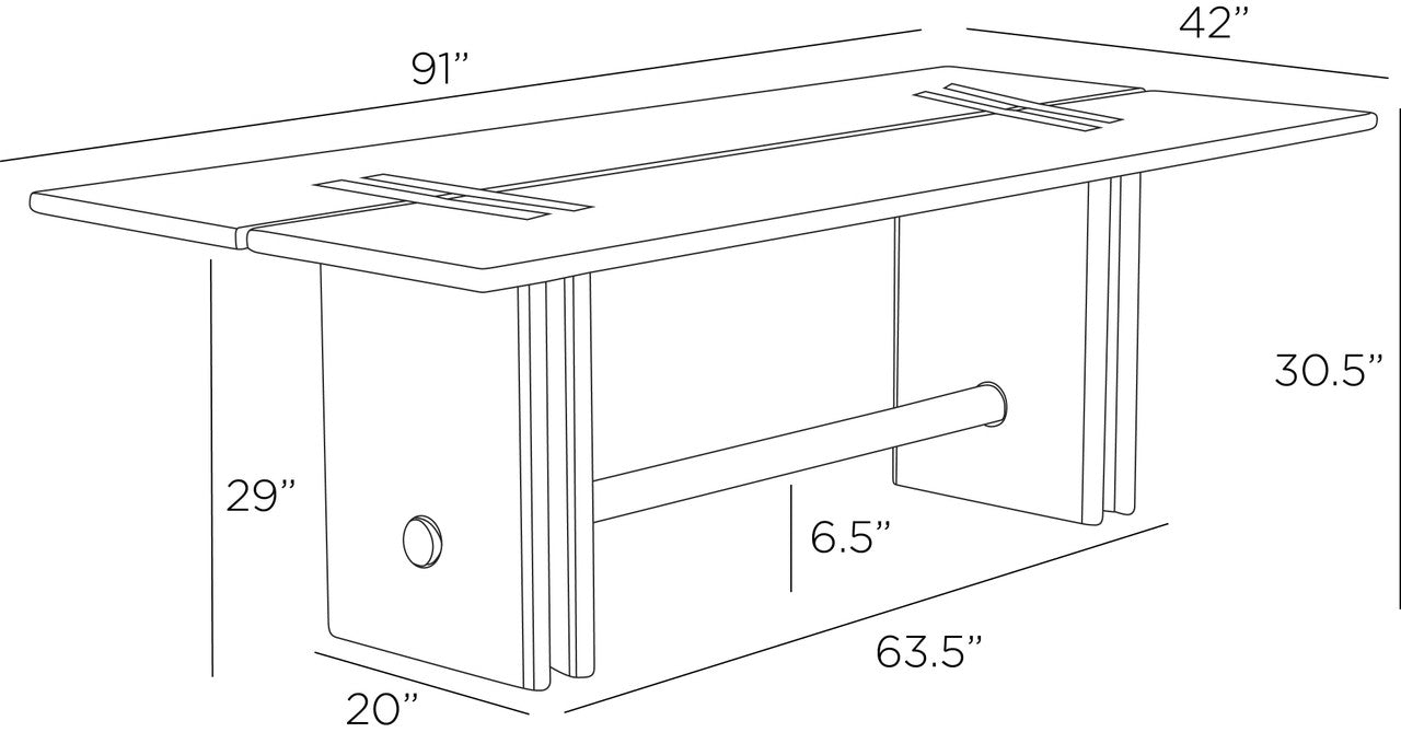 Arteriors Home Dominic Outdoor Dining Table FDS13