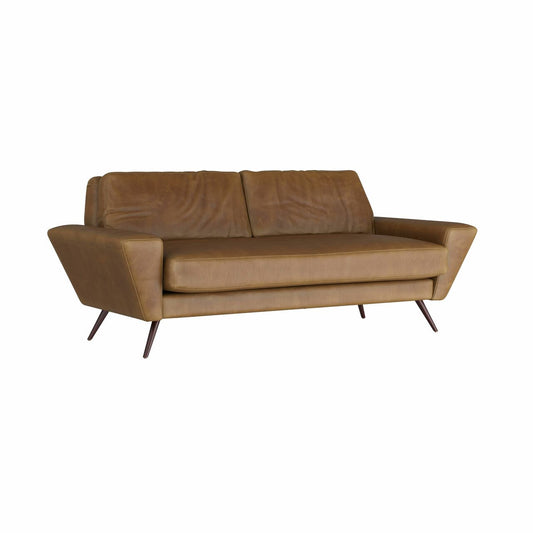 Arteriors Home Vidara Sofa Butterscotch Leather Dark Walnut FFU01