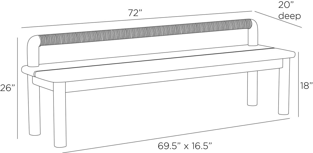 Arteriors Home Escape Outdoor Bench FHS05