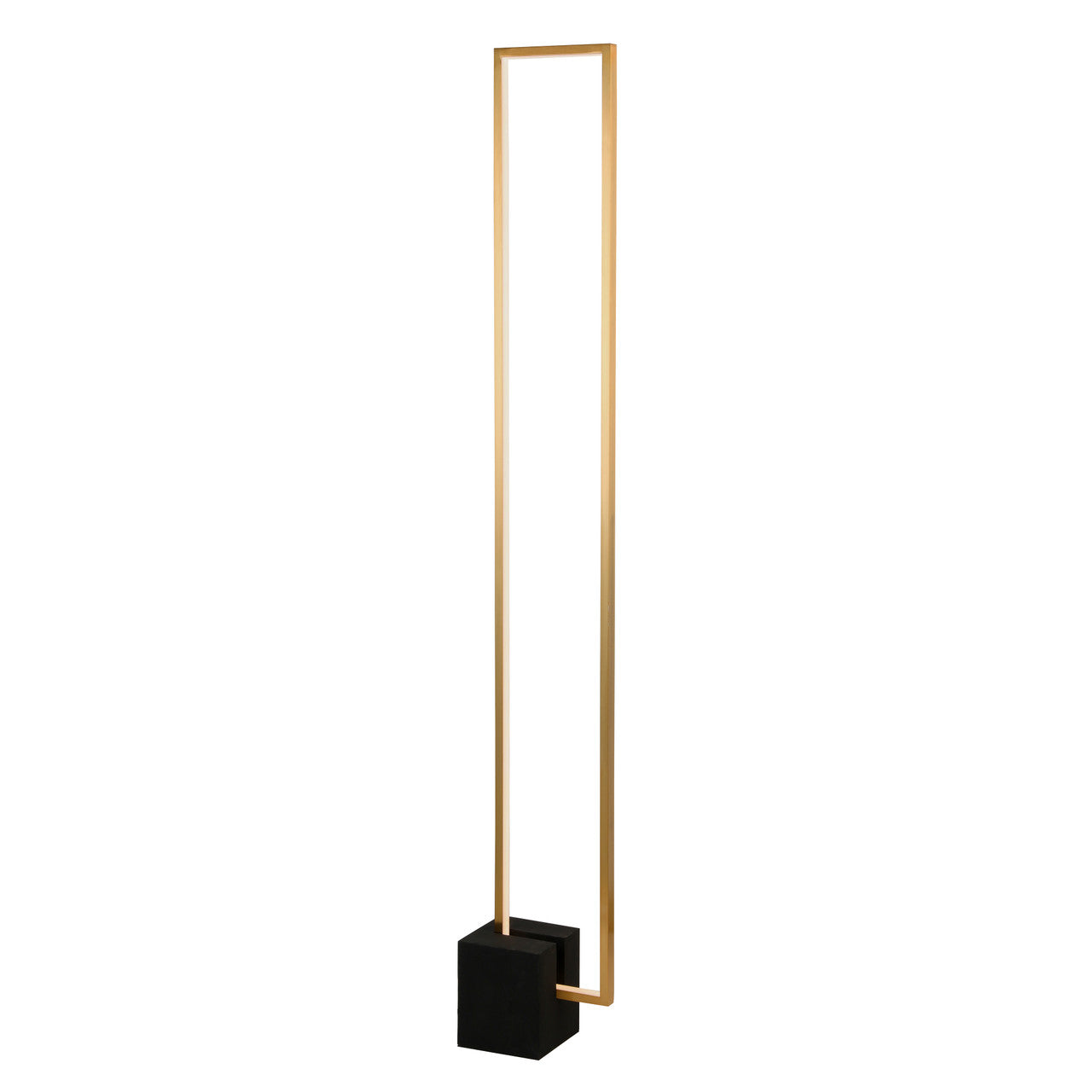 Dainolite 34W LED Floor Lamp, Aged Brass with Matte Black Concrete Base FLN-LEDF55-AGB-MB