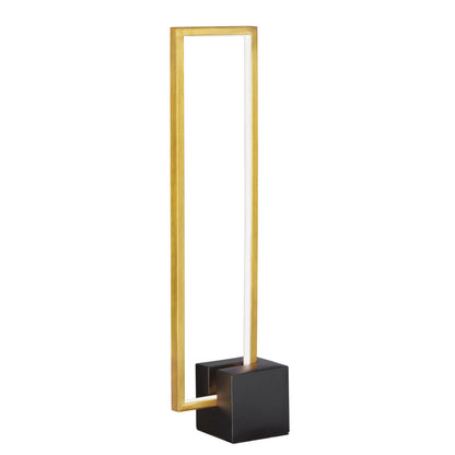 Dainolite 22W LED Table Lamp, Aged Brass with Matte Black Concrete Base FLN-LEDT25-AGB-MB