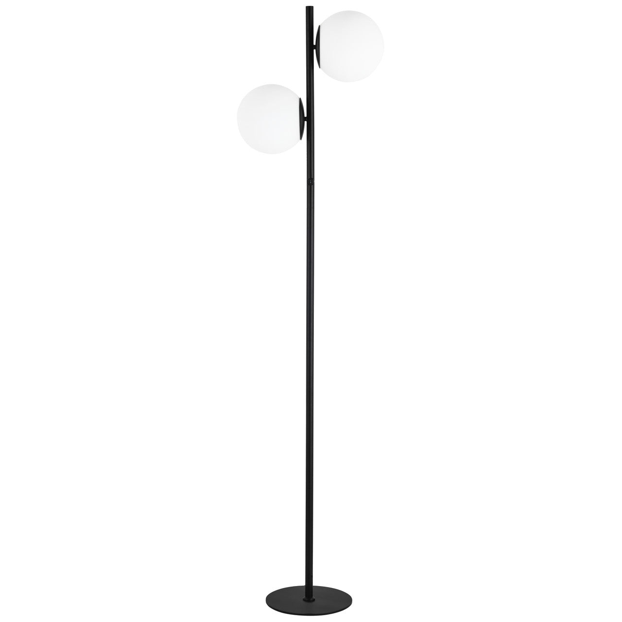 Dainolite 2 Light Incandescent Floor Lamp, Matte Black with White Opal Glass FOL-662F-MB