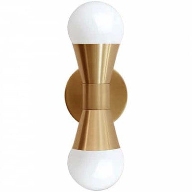 Dainolite 2 Light Incandescent Aged Brass Wall Sconce FOR-72W-AGB