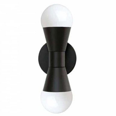 Dainolite 2 Light Incandescent Matte Black Wall Sconce FOR-72W-MB