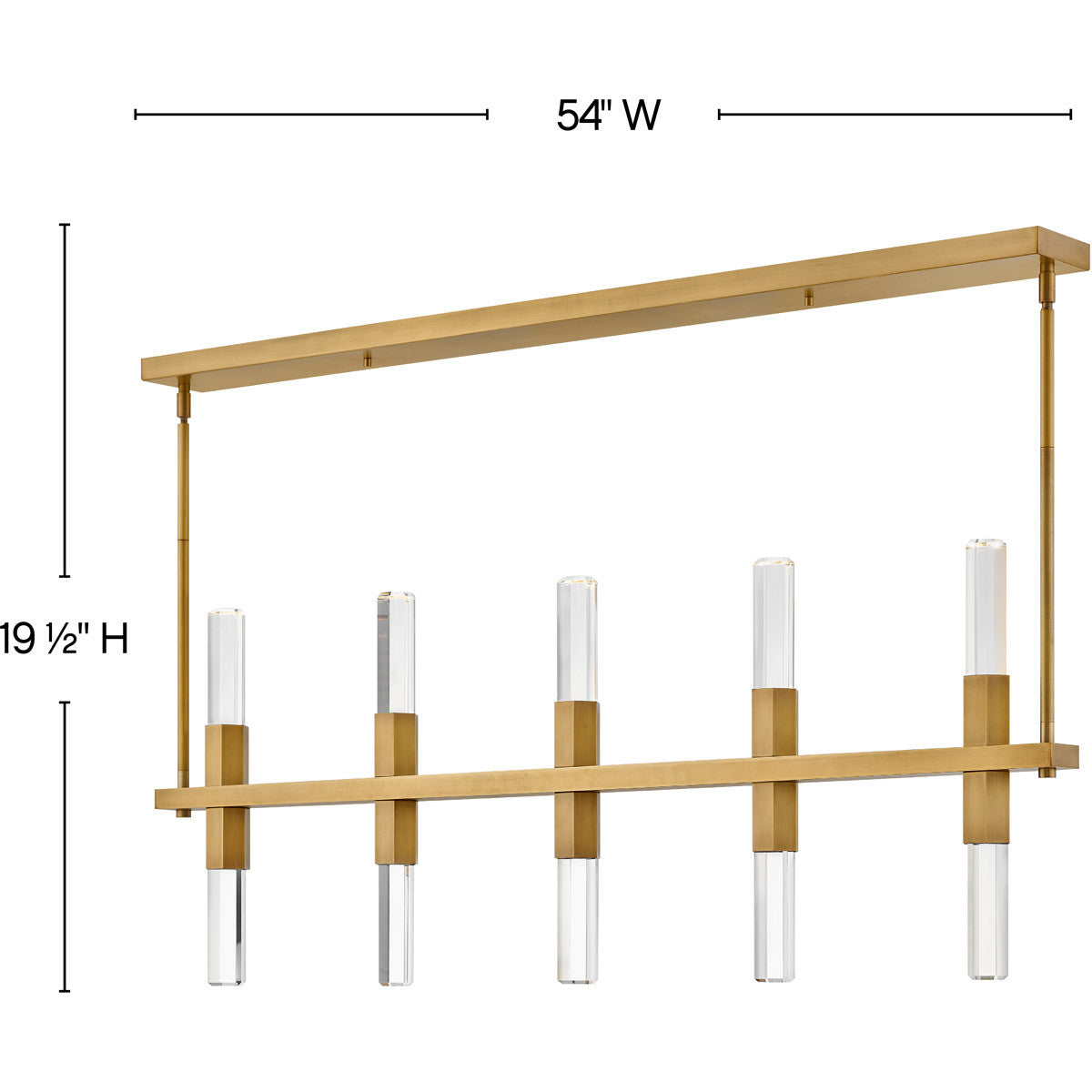 Fredrick Ramond Lighting Cecily Ten Light LED Linear Heritage Brass FR30608HBR