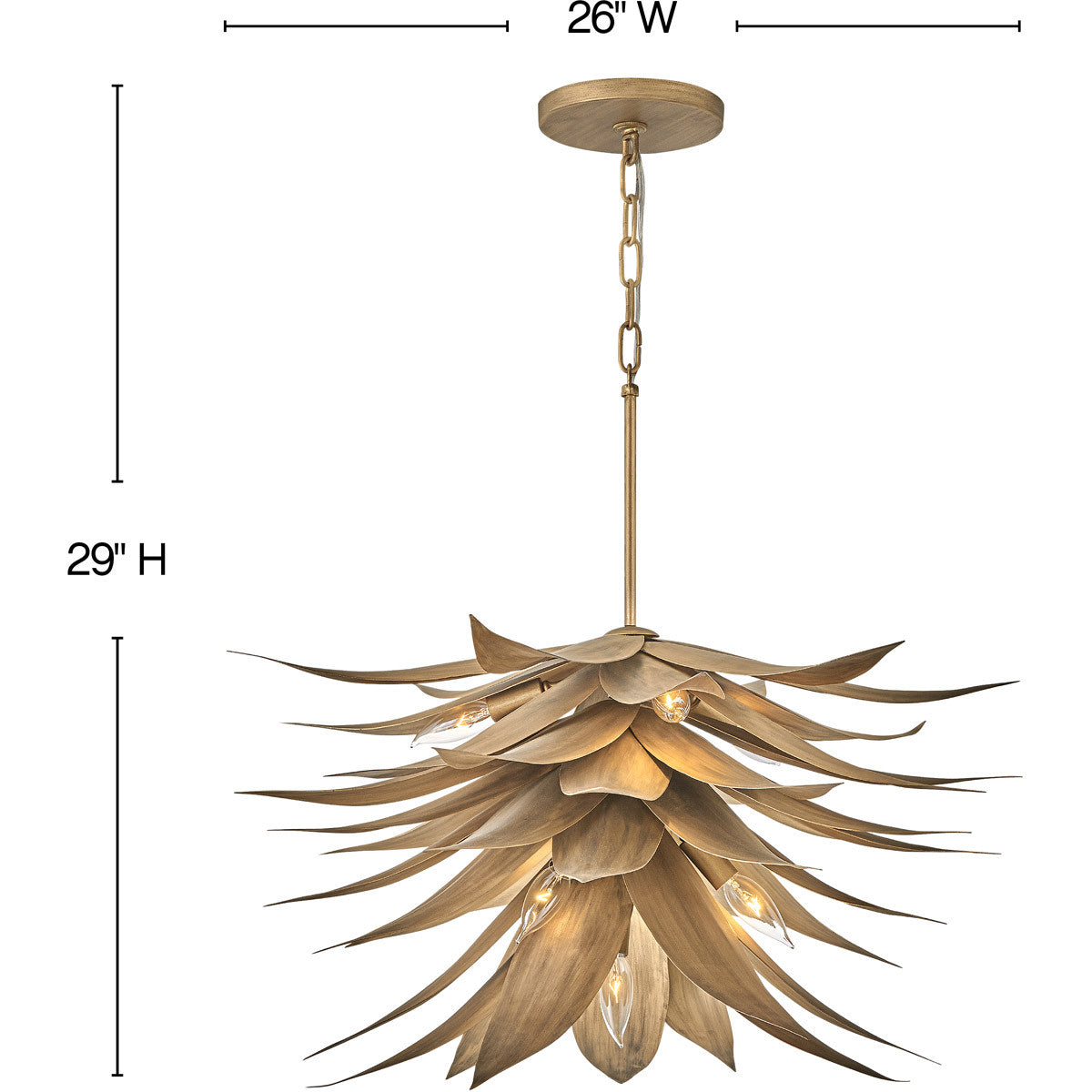 Fredrick Ramond Lighting Agave Large Single Tier Pendant Burnished Gold FR30815BNG