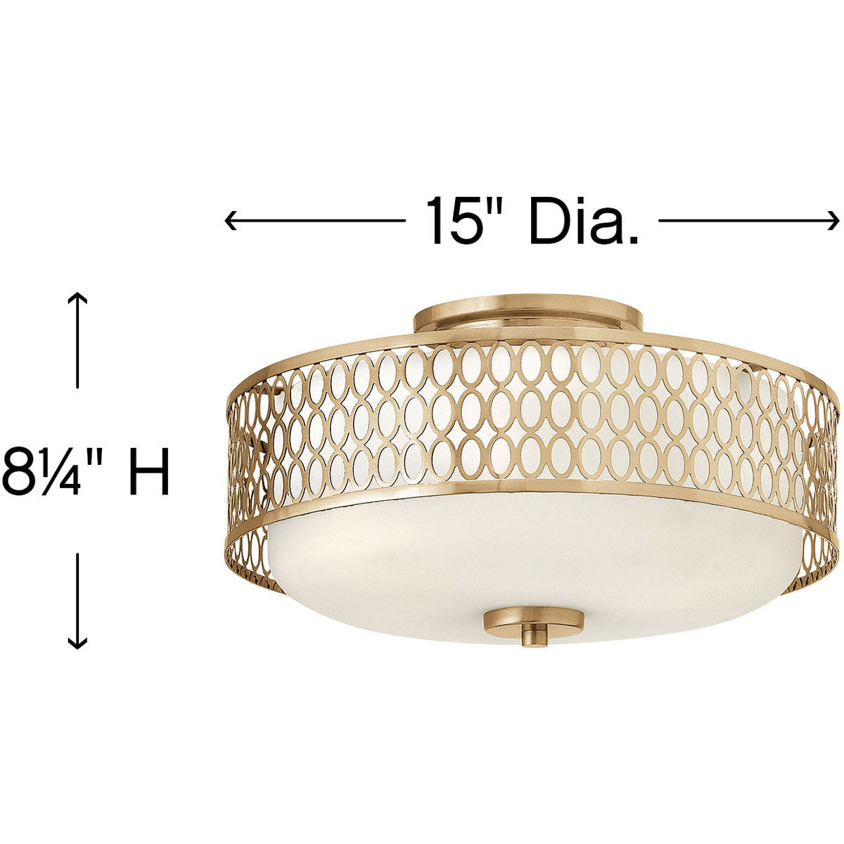 Fredrick Ramond Lighting Jules Medium Semi-Flush Mount Brushed Gold FR35601BRG