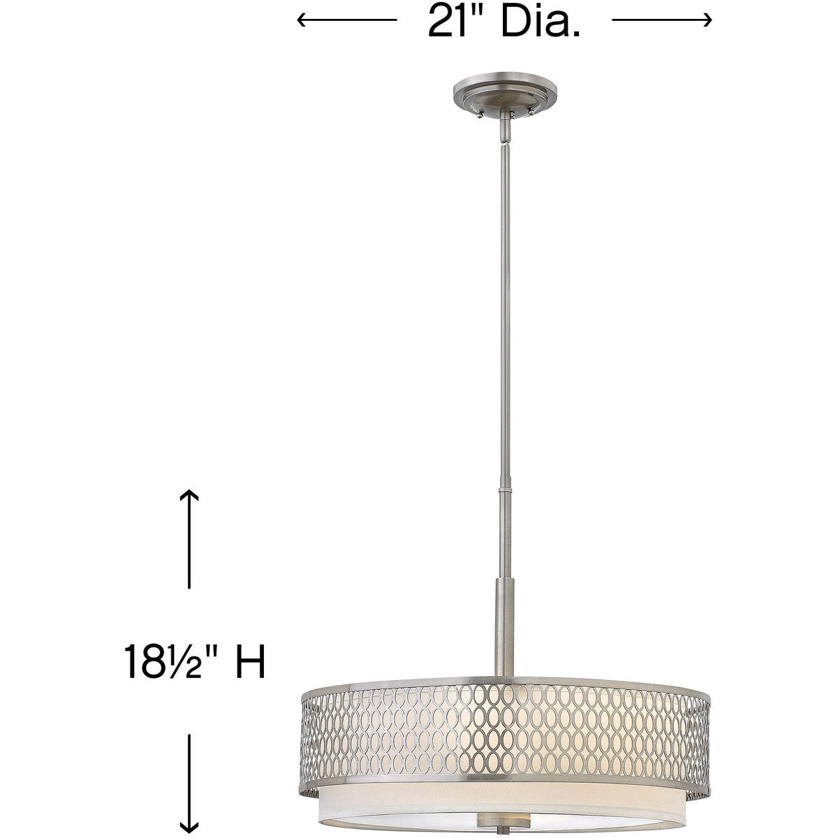 Fredrick Ramond Lighting Jules Medium Convertible Drum Brushed Nickel FR35603BNI