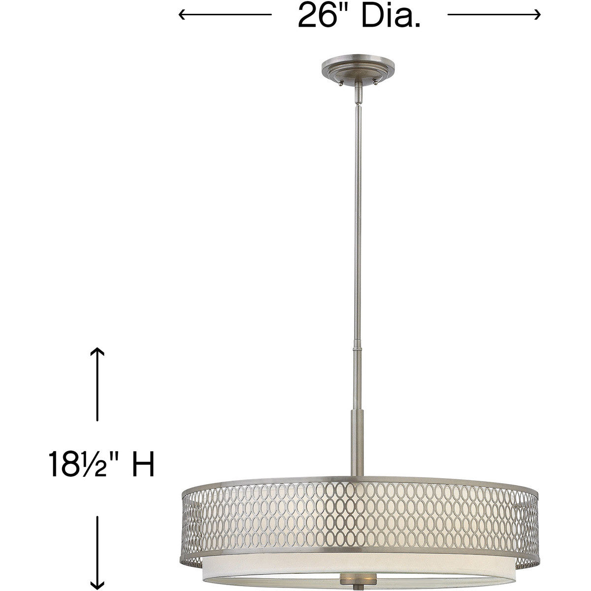 Fredrick Ramond Lighting Jules Large Convertible Drum Brushed Nickel FR35604BNI