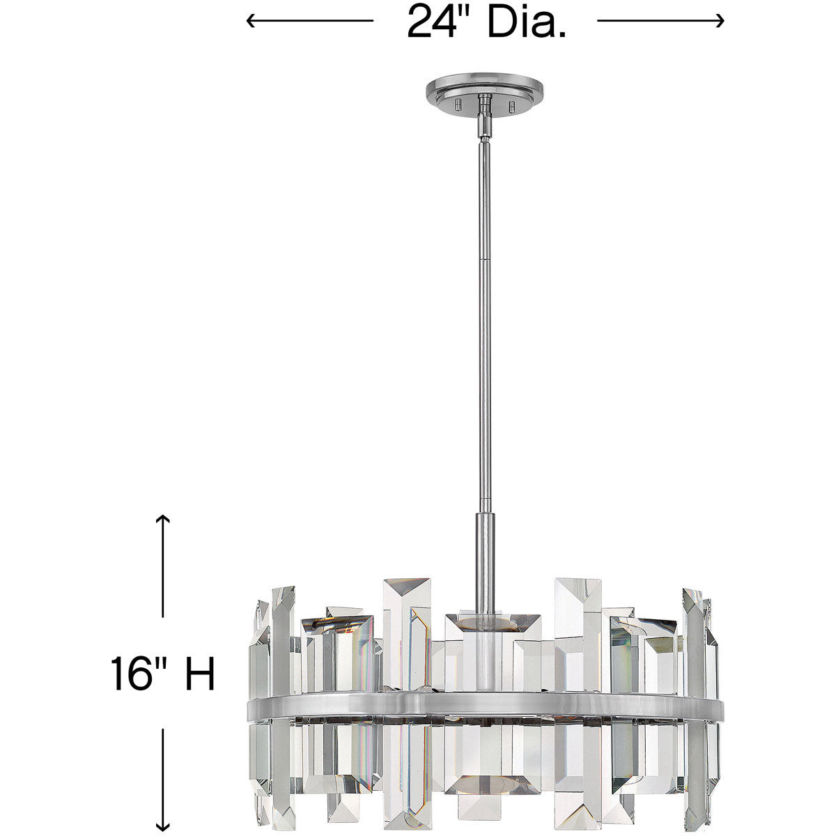 Fredrick Ramond Lighting Odette Medium Convertible Drum Polished Nickel FR39214PNI