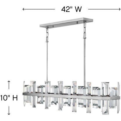 Fredrick Ramond Lighting Odette Eight Light Linear Polished Nickel FR39216PNI