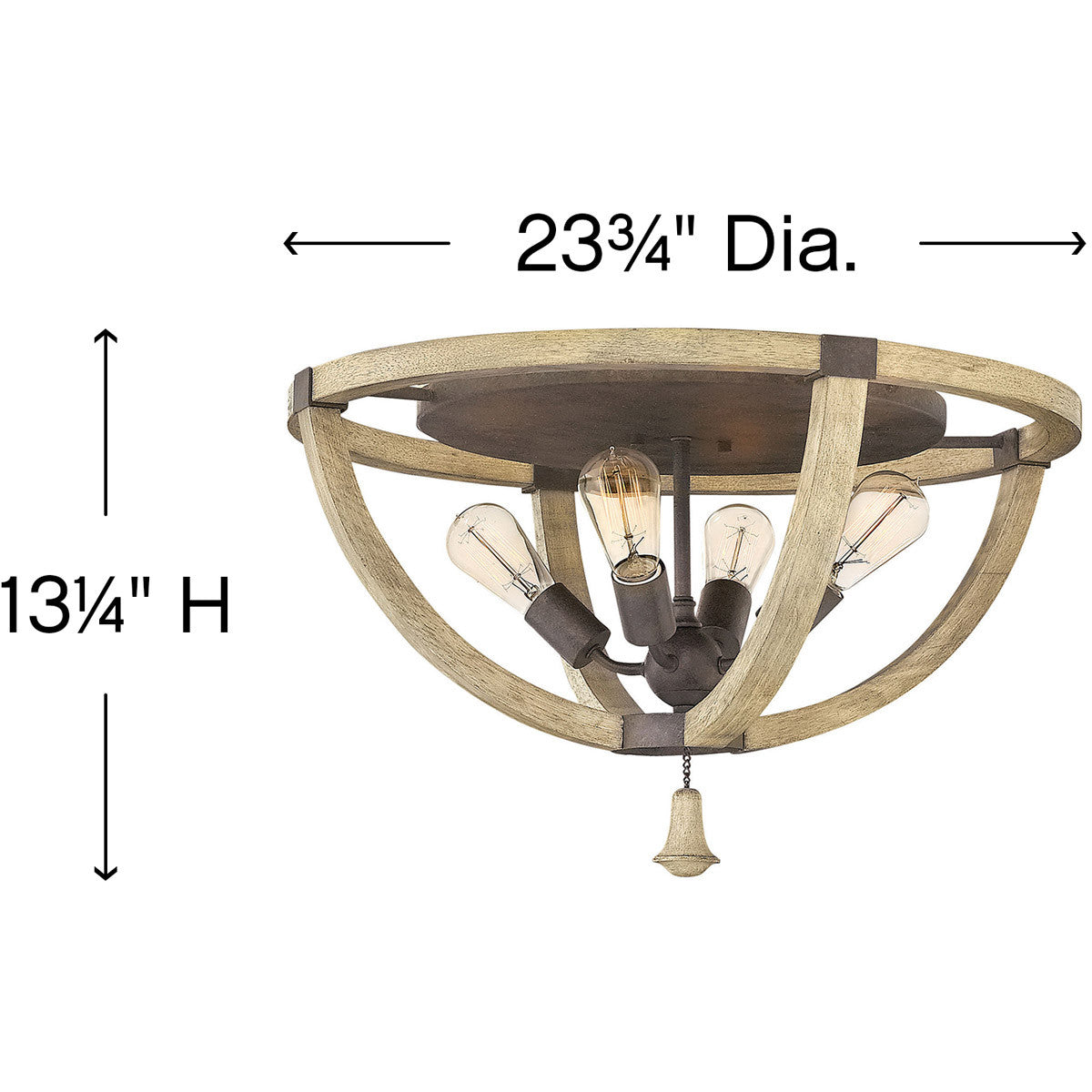 Fredrick Ramond Lighting Middlefield Large Flush Mount Iron Rust FR40571IRR