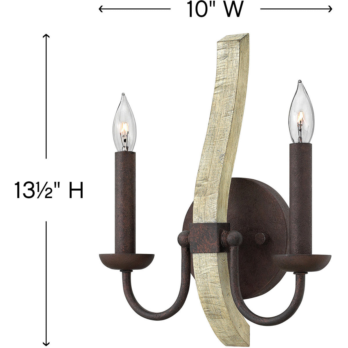 Fredrick Ramond Lighting Middlefield Two Light Sconce Iron Rust FR40572IRR