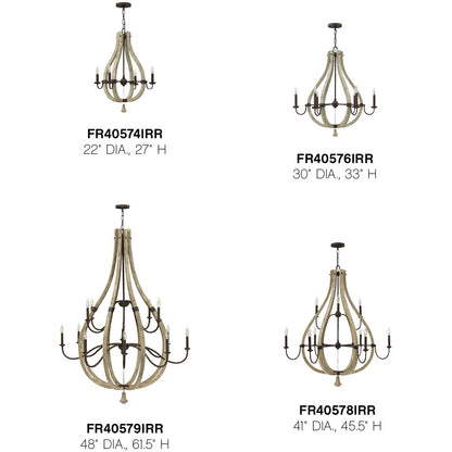 Fredrick Ramond Lighting Middlefield Small Open Frame Single Tier Iron Rust FR40574IRR