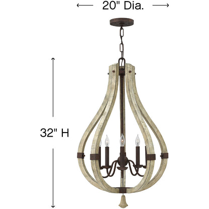 Fredrick Ramond Lighting Middlefield Medium Open Frame Single Tier Iron Rust FR40575IRR