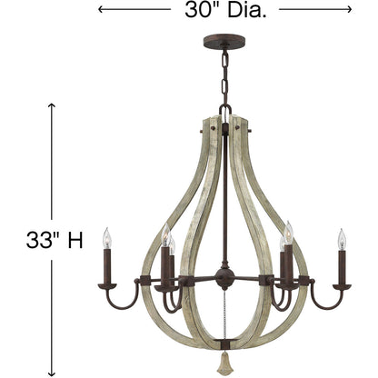 Fredrick Ramond Lighting Middlefield Large Open Frame Single Tier Iron Rust FR40576IRR