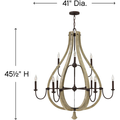 Fredrick Ramond Lighting Middlefield Large Open Frame Two Tier Iron Rust FR40578IRR