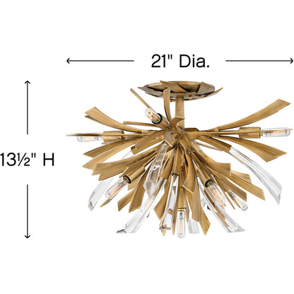 Fredrick Ramond Lighting Vida Medium Semi-Flush Mount Burnished Gold FR40903BNG