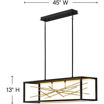 Fredrick Ramond Lighting Styx Large LED Linear Black FR46406BLK