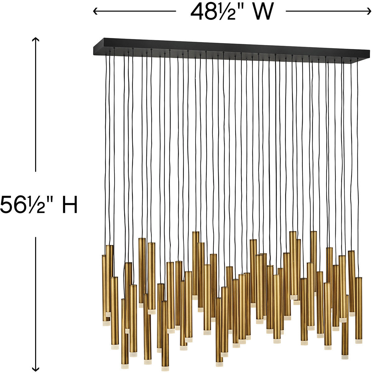 Fredrick Ramond Lighting Harmony Large LED Linear Heritage Brass FR49909HBR