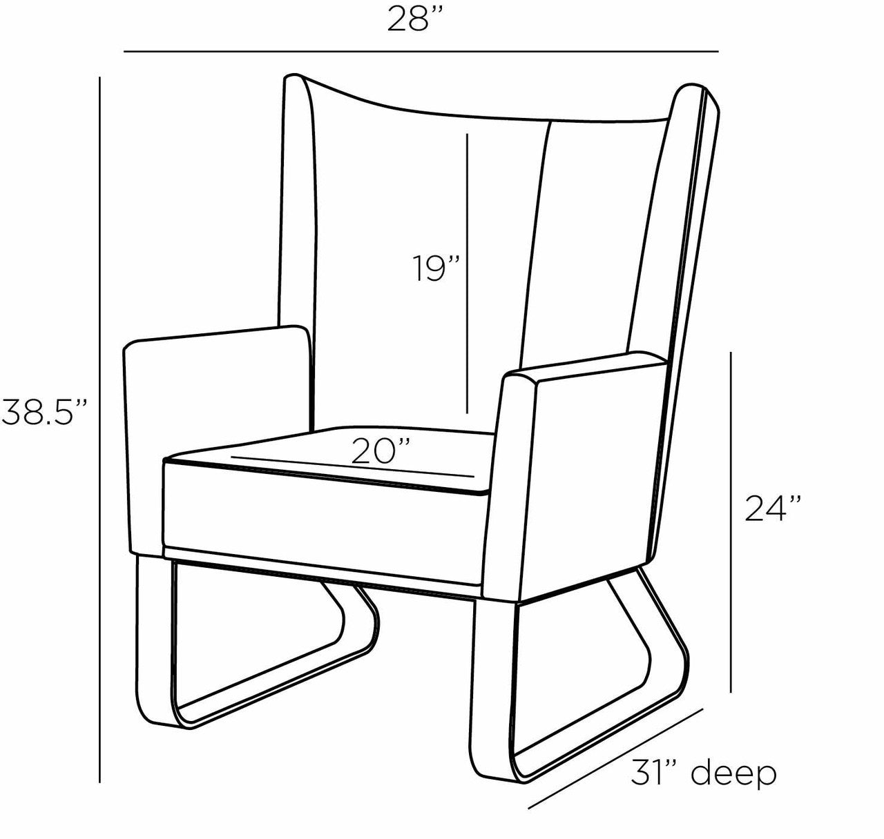 Arteriors Home Bleu Wingback Chair FRI09