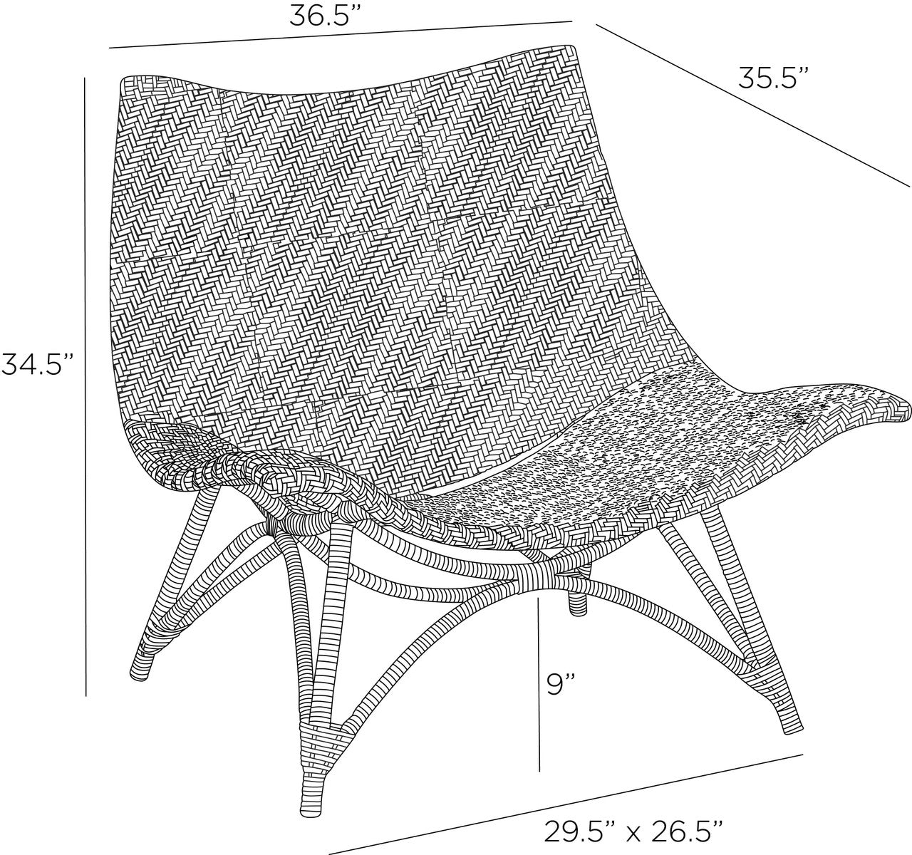 Arteriors Home Margot Outdoor Lounge Chair FRS13