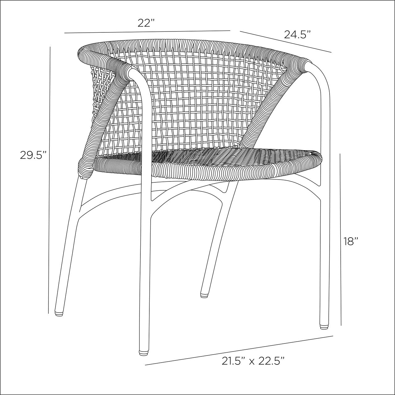 Arteriors Home Enzo Outdoor Dining Chair FRS15