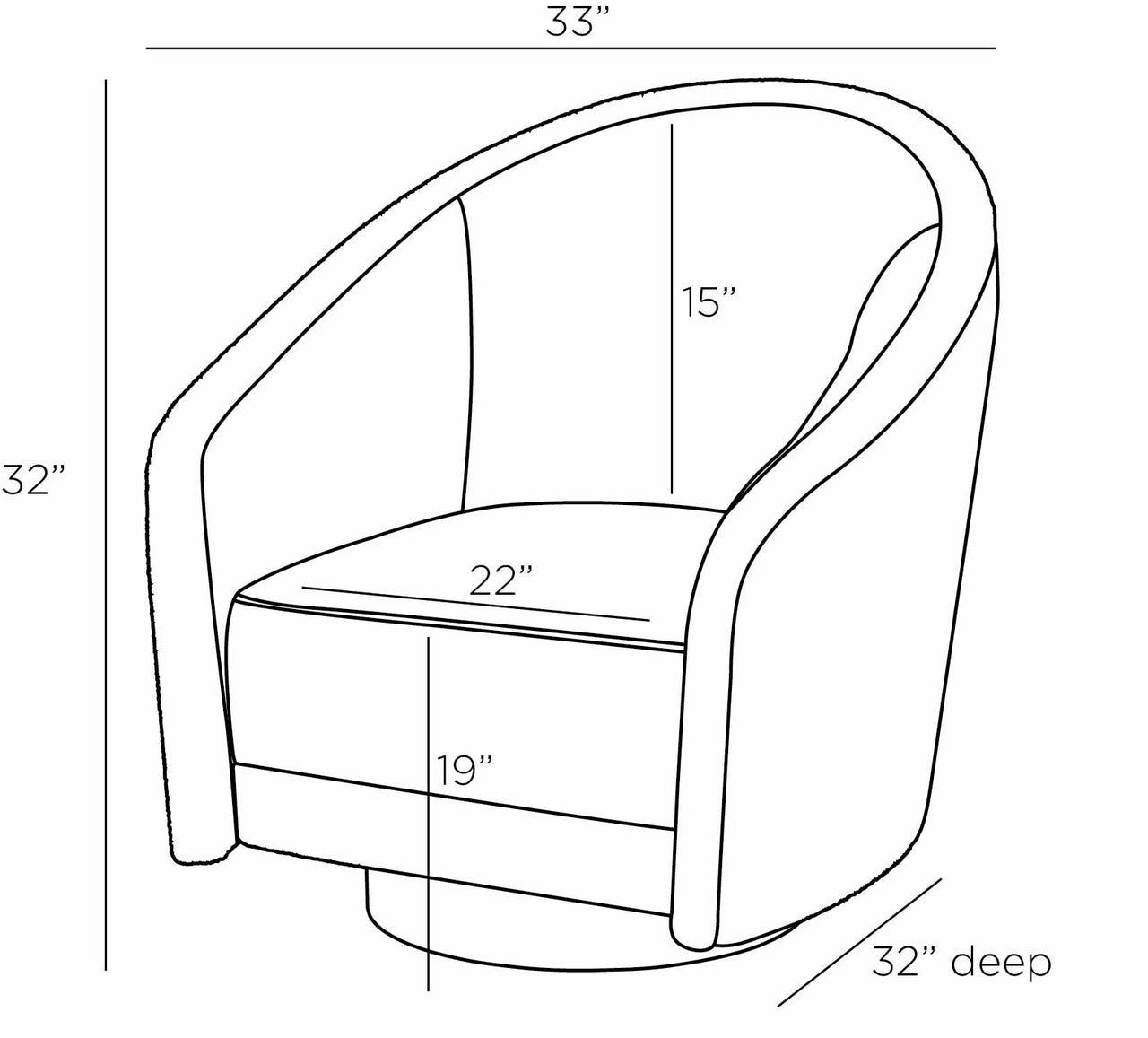 Arteriors Home Aljona Swivel Chair FRU05