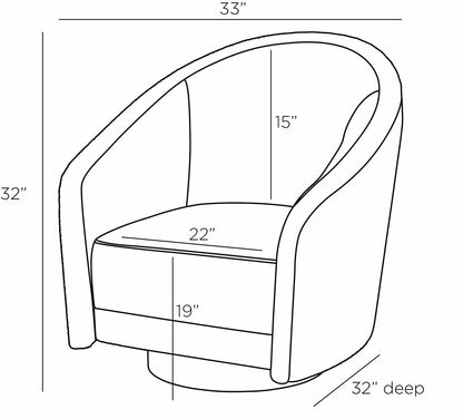 Arteriors Home Aljona Swivel Chair FRU05