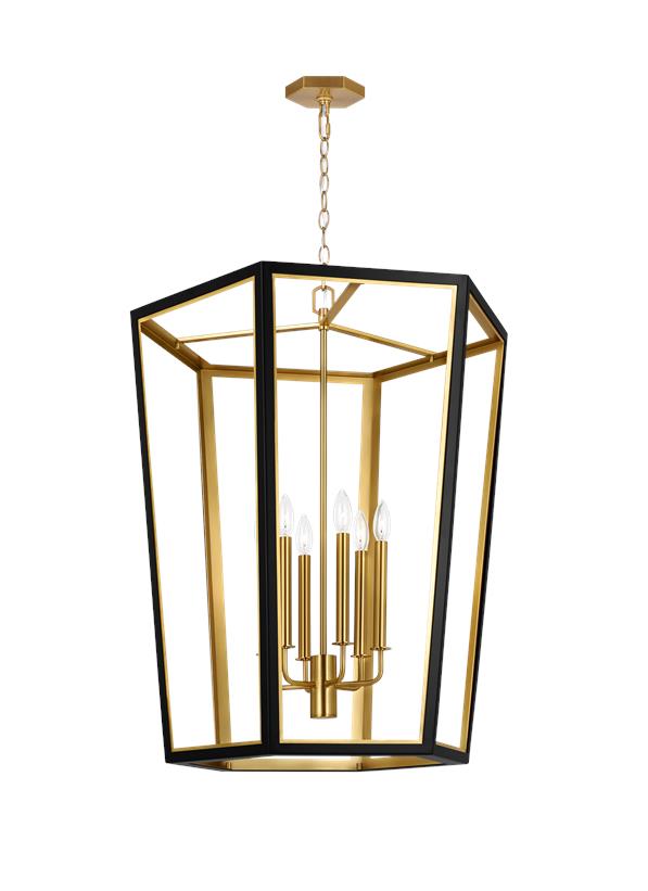 Visual Comfort Studio Alexa Hampton Curt Large Lantern in Midnight Black AC1106MBKBBS