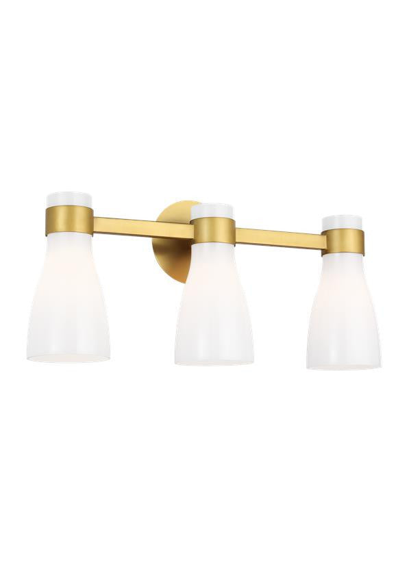 SPECIAL BUY: Visual Comfort Studio AERIN Moritz Three Light Vanity in Burnished Brass AEV1003BBS