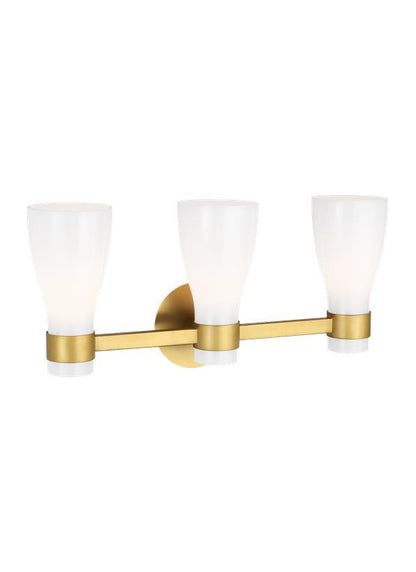 SPECIAL BUY: Visual Comfort Studio AERIN Moritz Three Light Vanity in Burnished Brass AEV1003BBS