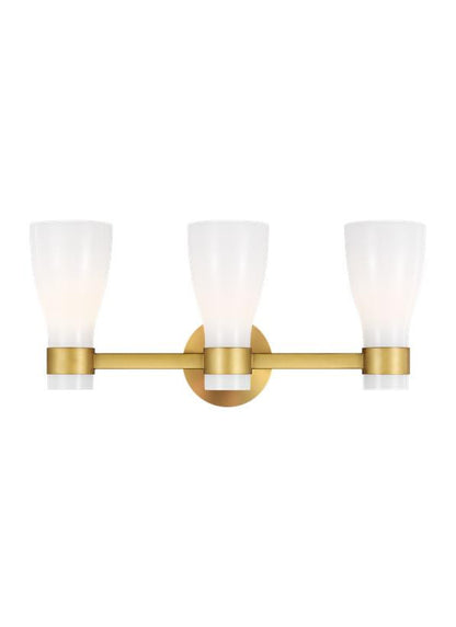 SPECIAL BUY: Visual Comfort Studio AERIN Moritz Three Light Vanity in Burnished Brass AEV1003BBS