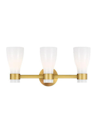 SPECIAL BUY: Visual Comfort Studio AERIN Moritz Three Light Vanity in Burnished Brass AEV1003BBS