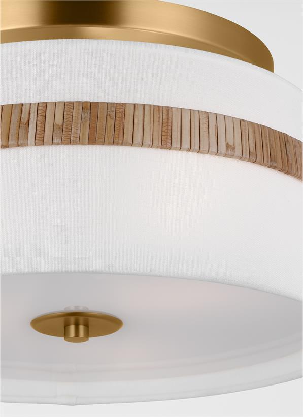 Visual Comfort Studio Alexa Hampton Cordtlandt Small Semi-Flush Mount in Rattan AF1143RTN