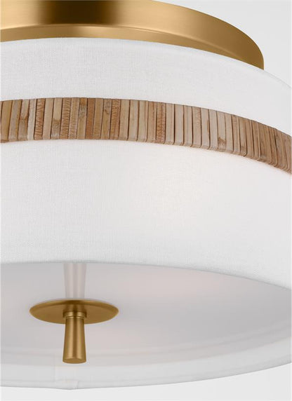 Visual Comfort Studio Alexa Hampton Cordtlandt Small Semi-Flush Mount in Rattan AF1143RTN