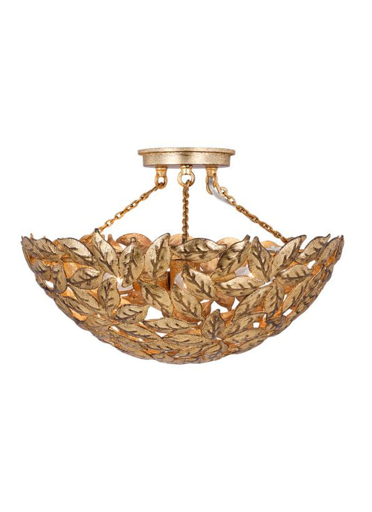 Visual Comfort Studio Alexa Hampton Kelan Semi Flush Mount in Antique Gild AF1173ADB