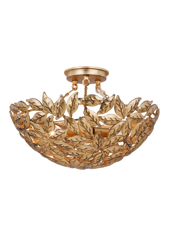 Visual Comfort Studio Alexa Hampton Kelan Semi Flush Mount in Antique Gild AF1173ADB