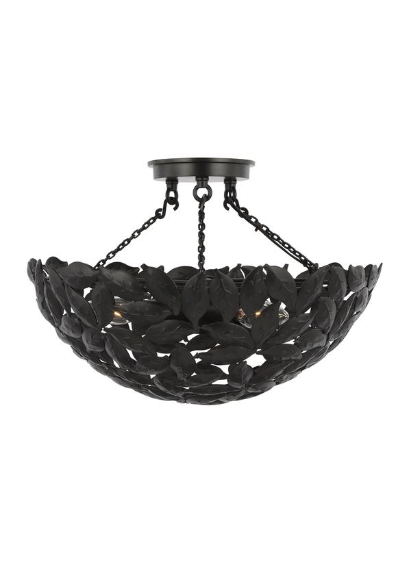 Visual Comfort Studio Alexa Hampton Kelan Semi Flush Mount in Aged Iron AF1173AI