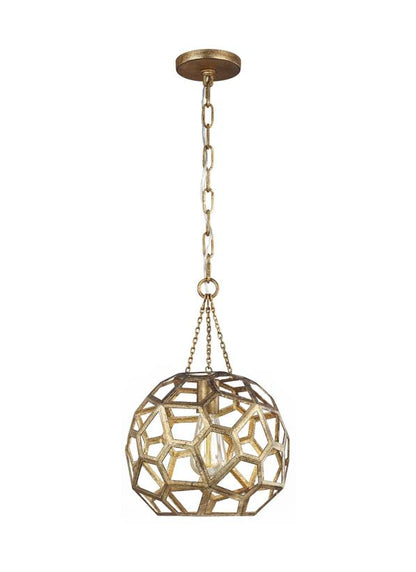 Visual Comfort Studio Alexa Hampton Feccetta Small Pendant in Antique Gild AP1051ADB