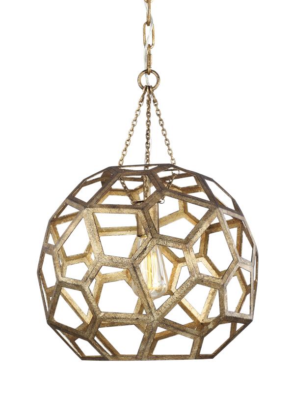 Visual Comfort Studio Alexa Hampton Feccetta Medium Pendant in Antique Gild AP1061ADB