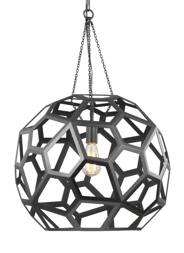 Visual Comfort Studio Alexa Hampton Feccetta Large Pendant in Midnight Black AP1071MBK