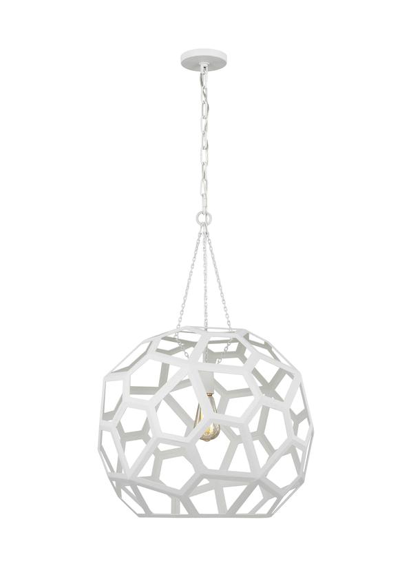 Visual Comfort Studio Alexa Hampton Feccetta Large Pendant in Paper Mache White AP1071PMW