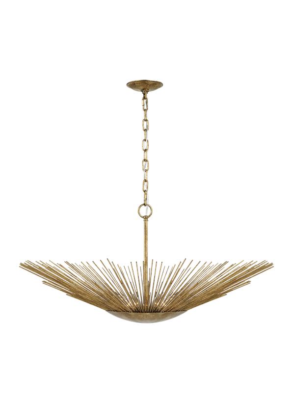 Visual Comfort Studio Alexa Hampton Helios Wide Pendant in Antique Gild AP1084ADB