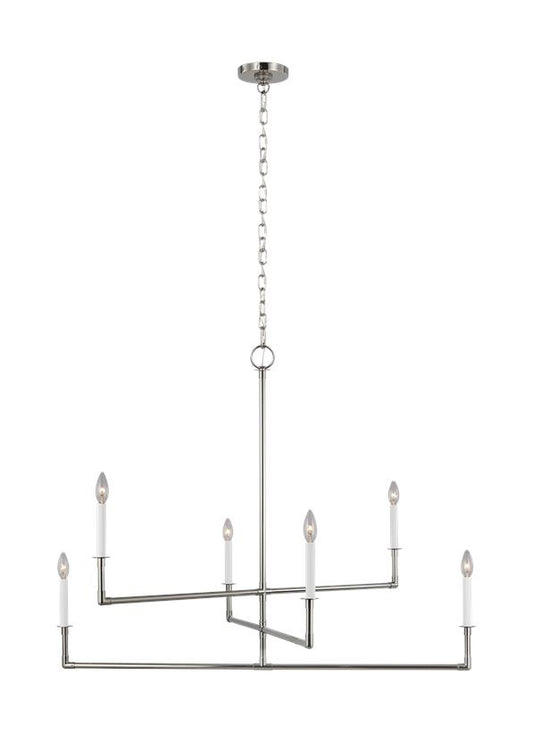 Visual Comfort Studio Chapman & Myers Bayview Large Chandelier in Polished Nickel CC1356PN