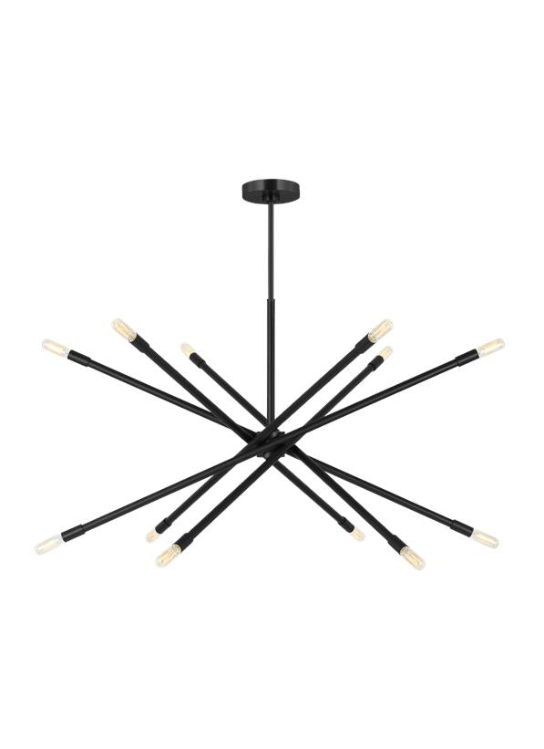 Visual Comfort Studio Chapman & Myers Eastyn Extra Large Chandelier in Midnight Black CC16512MBK