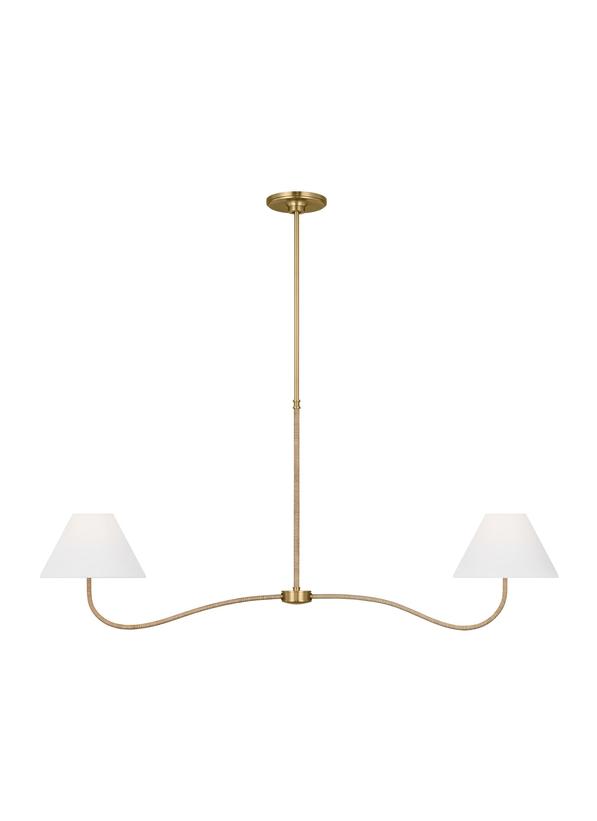 Visual Comfort Studio Chapman & Myers Laguna Large Linear Chandelier in Burnished Brass CC1712BBS