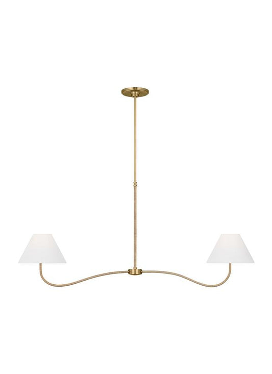 Visual Comfort Studio Chapman & Myers Laguna Large Linear Chandelier in Burnished Brass CC1712BBS