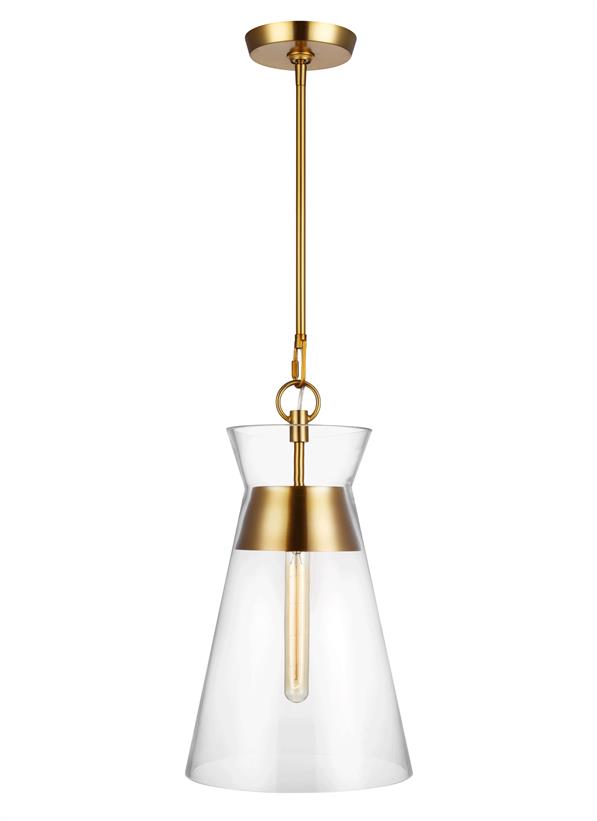 Visual Comfort Studio Chapman & Myers Atlantic Narrow Pendant in Burnished Brass CP1021BBS