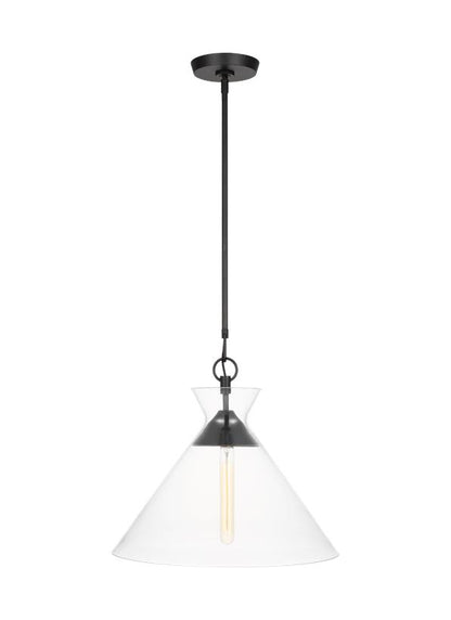 Visual Comfort Studio Chapman & Myers Atlantic Wide Pendant in Aged Iron CP1031AI